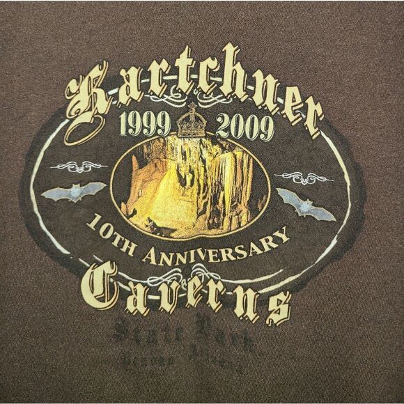 Green Brand Recycle Kartchner Caverns 10th Anniversary Brown T-shirt Size L - Picture 2 of 8